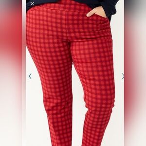 Croft & Barrow Effortless Strech Straight Leg Pull On Pants,Checkered Pants‎ 22
